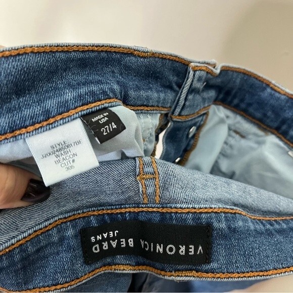 Veronica Beard Debbie Skinny Jeans Women’s Size 27 Blue Tux Stripe Cropped - Picture 10 of 12